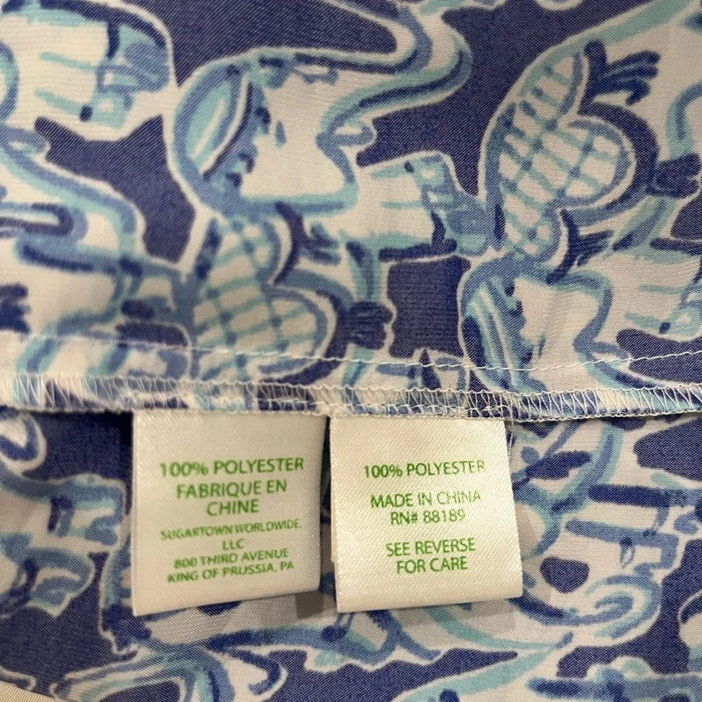 Lilly Pulitzer Romper Elephant Blue White Spaghetti Strap Size 0 summer - Picture 11 of 13
